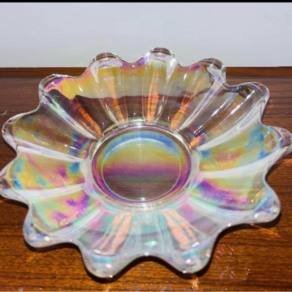 Vintage Federal Glass Co. Celestial Iridescent Petal Bowls - TWO included - Picture 4 of 9